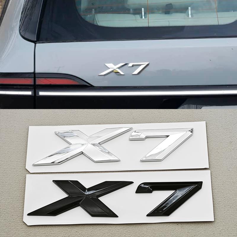 3D ABS Chrome Black Car Letters Logo X7 XDrive 40i Rear Trunk Badge Side Door Emblem For BMW X7 G07 Sticker Exterior Accessories