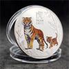 Moneda Conmemorativa 2022 Decorativa Patrón de Tigre Acero Excelente Regalo Hermosa Moneda para Fiesta