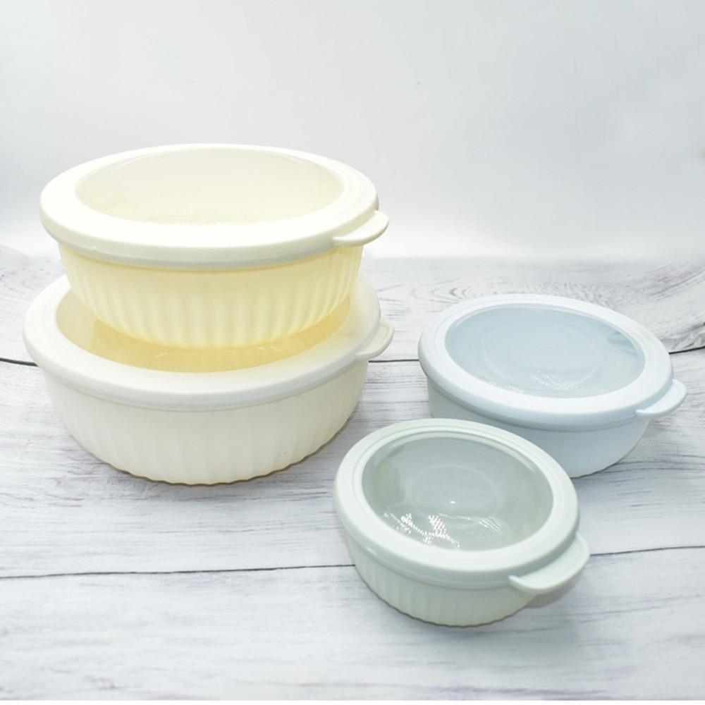 4 Stück/Set Lebensmittelqualität Salatschüssel Stapelbar Kühlschrank Aufbewahrungsbox Tragbarer Frischhaltebehälter Outdoor