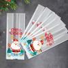 50PC Durable Material Home Snowflake Pattern Holiday Treat Bags for Cookies Parties Christmas Bags Gift 2 Sizes