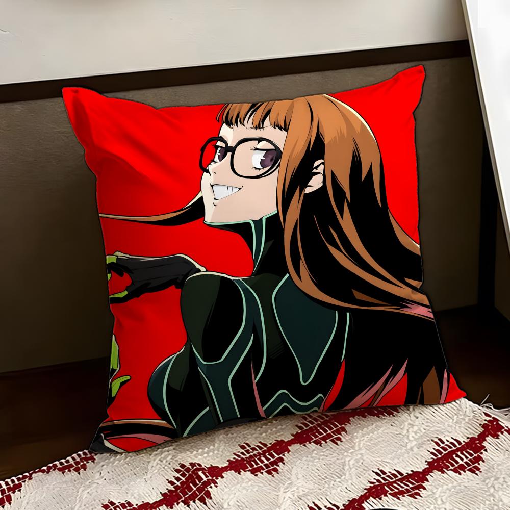 Anime PPersona 5 Cushion Cover Reversible Soft Durable Pillow Cover Home Car MultiScene Use for Daily Comfort