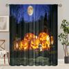 2 Stück Halloween Dämon Kürbis Laterne Druck Vorhang - Polyestermaterial - geeignet für Schlafzimmer Wohnzimmer Arbeitszimmer