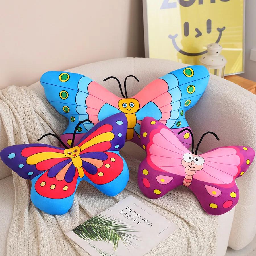 Beautiful Simulation Soft Butterfly Plush Pillow Toy Stuffed Animals Colour Kids Toys Cushion Home Decoration Girl Birthday Gift