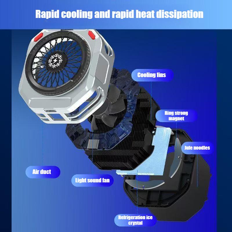 TH28 Semiconductor Phone Cooler 15V/2A High Powerful Cooling Radiator Multi Gears Adjustable Temperature Control with RGB Lights 6