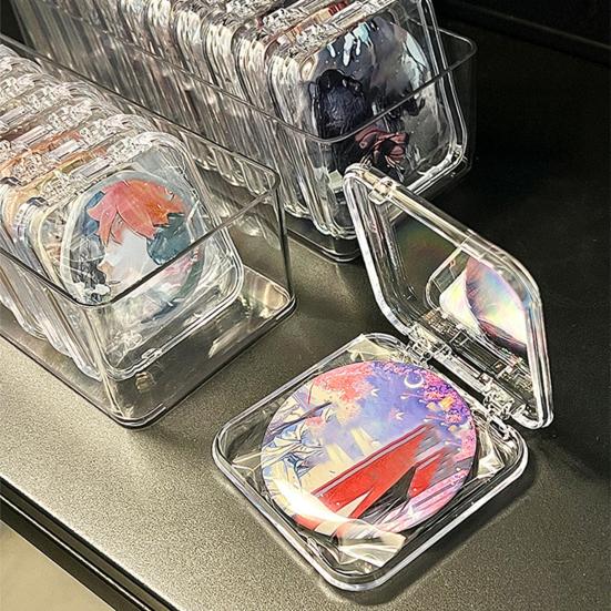 Storage Box High-Transparent Acrylic Sealing Badge Display Case Dust-Proof Moisture-Proof Badge Holder for 58-75 Mm Badges