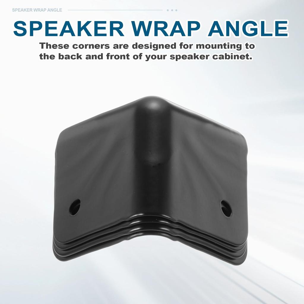Uxcell 16 szt. Narożnik obudowy głośnika Metalowy Możliwy do układania w stos Ochraniacz Owiń Kąt Obudowy Krawędź Pudełka Ochrona z 48 Śrubami Montażowymi dla Scena DJ Audio Dźwięk