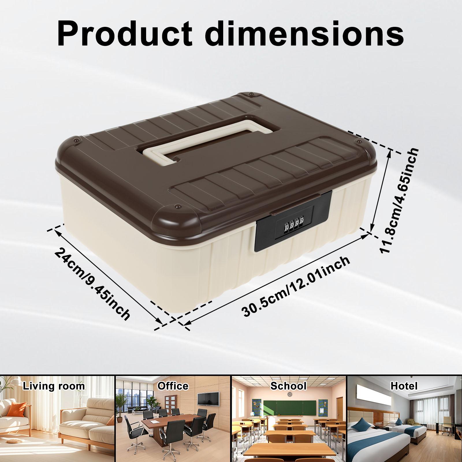 

4 Digit Password Lock Safe Box Plastic Lockable Storage Bin Portable Household Cash Jewelry Privacy Security Storage Box кофейный