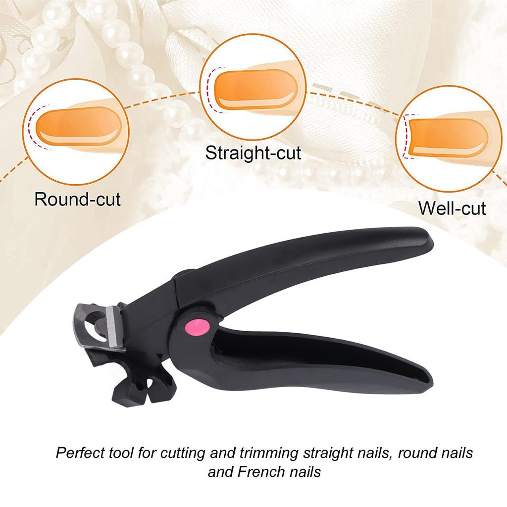 Nail Tip Cutter Stainless Steel Plastic Cement Handle Sturdy Durable Portable Multifunction Adjustable Nail Tip Clipper