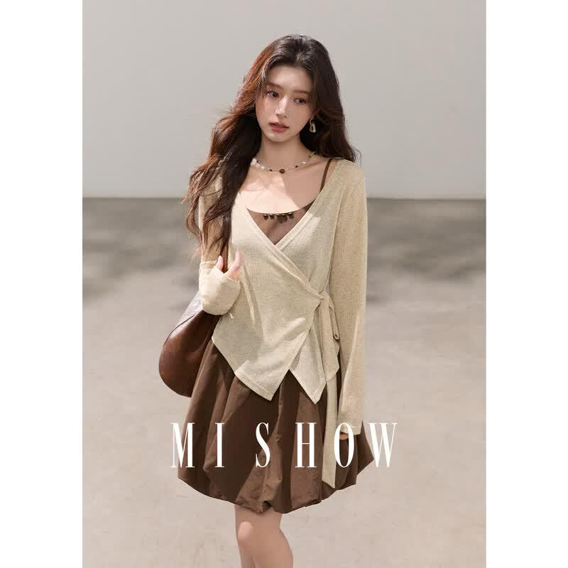 

Mishow Women s Knit Cardigan & Slip Dress Two-Piece Set M