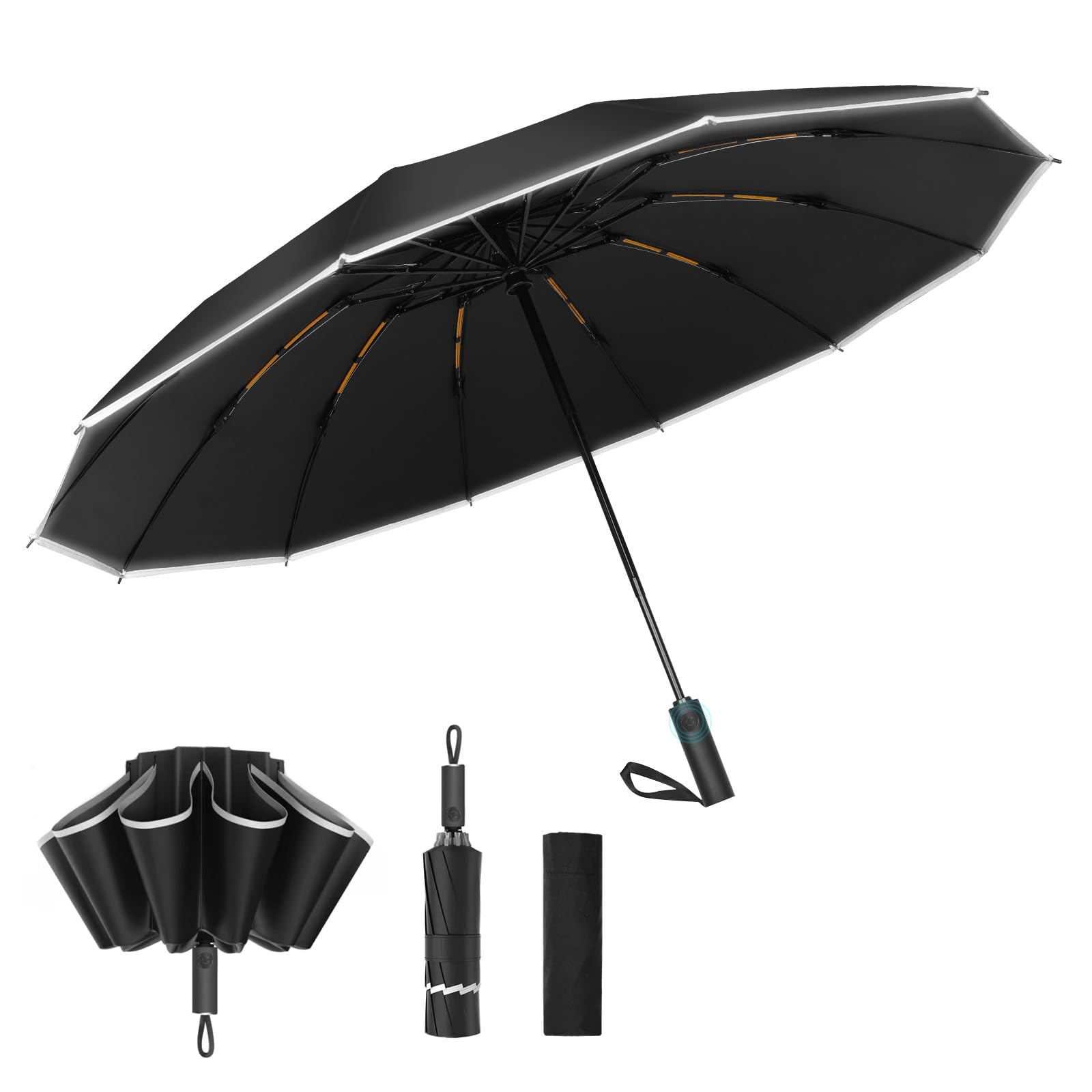 

большой складной с обратным складыванием автоматическое открытие и обратное складывание тефлоновый ветрозащитный и водоотталкивающий складной легкий и тепловой УФ дождь и солнце дождливый