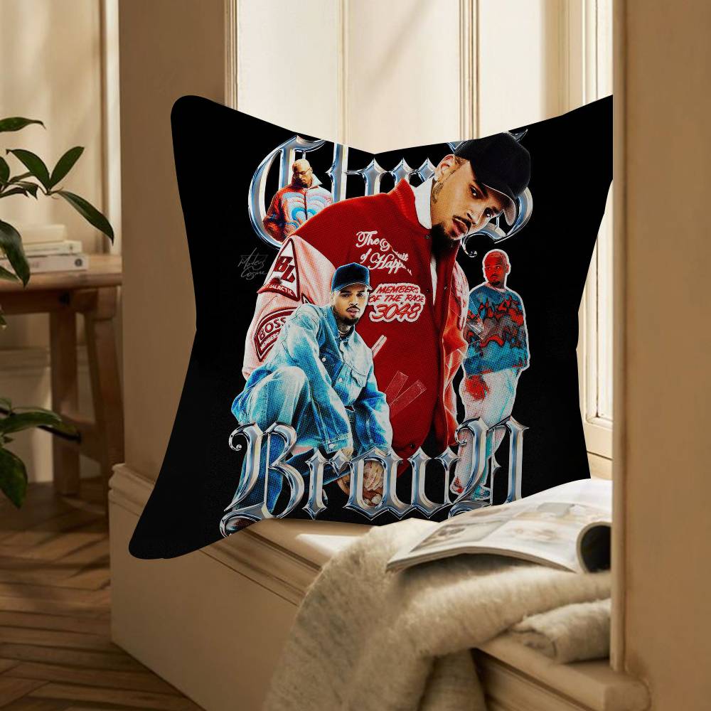 Chris Brown Rapper Breezy Vintage Pillow Anime Pillow Sofa Bed Head Pillow Cover Cushion Cover Fashion