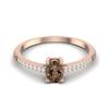 2.2 Ctw Oval Smoky Quartz 925 Sterling Silver Rose Vermeil Solitaire Women Engagement Ring