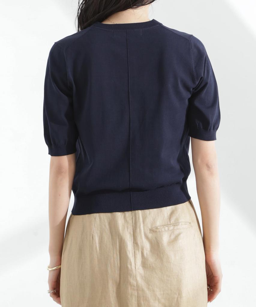 Nano Universe TEKNICO GIZA Cotton Compact F V-Neck Knit, Women's, 090, Pink, 669-5122313