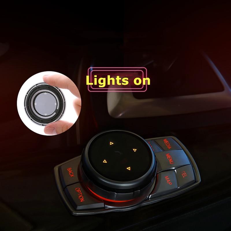 IDrive Car Multimedia Buttons Cover M Emblem Stickers For BMW X1 X3 X5 X6 F30 E90 E92 F10 F18 F11 F07 GT Z4 F15 F16 F25 E60 E61