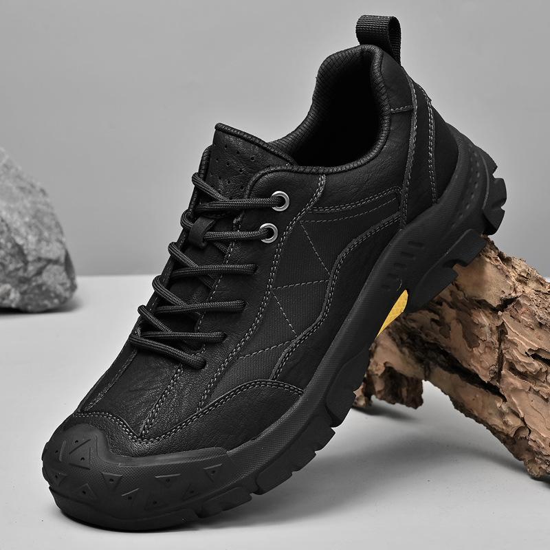 

Hiking shoes men s 2025 autumn new outdoor casual shoes bag head soft sole wear-resistant tooling shoes large size platform shoes 46 чорний