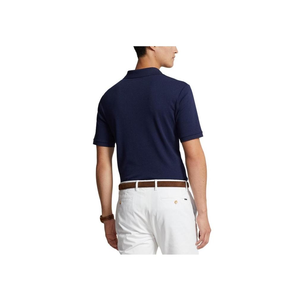 Polo Ralph Lauren Solid Color Small Pony Embroidered Loose Casual Short Sleeve Polo Shirt Men Tops Elegant-Dark-Blue MNPOKNI1N822833-400
