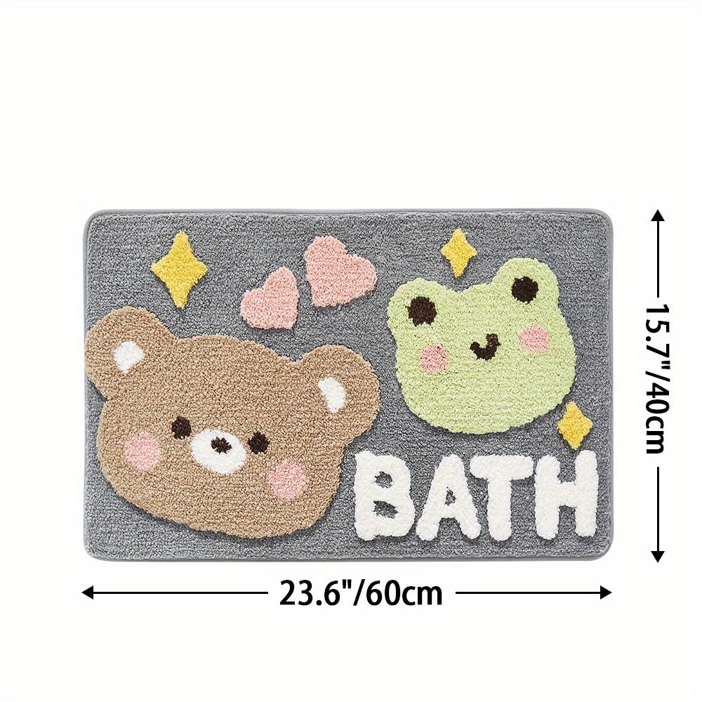 

1 шт. Коврик для ванной комнаты, Очень мягкий впитывающий коврик премиум-класса для ванной, Нескользящий удобный милый коврик с медведем для пола ванной комнаты, раковины, ванны, душевой комнаты 50*80cm