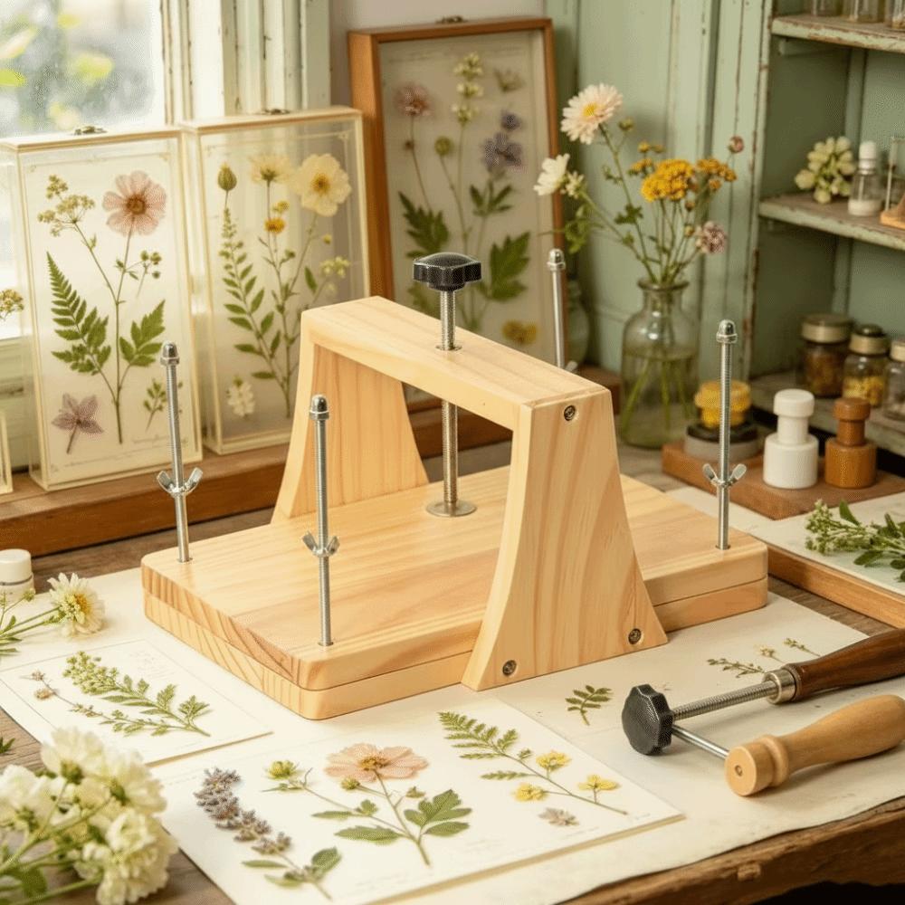 Große Holzprägepresse Handgemachtes DIY-Kunst-Trockenblumen-Bastelwerkzeug zur Trockenblumenkonservierung