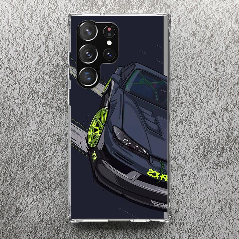 JDM Tokyo Drift Sports Car Male Men Phone Case For Samsung Galaxy S25 S24 S23 Ultra S22 Plus S21 S20 FE S10 + S25Ultra S24U Soft