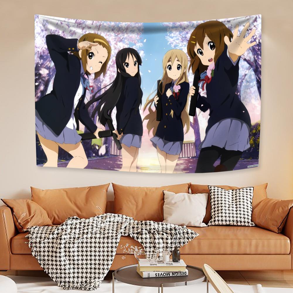 Japanese Anime Wall Hanging Tapestry Kawaii New K-ON! Cartoon Home Decoration Aesthetics Bedroom Dormitory Background