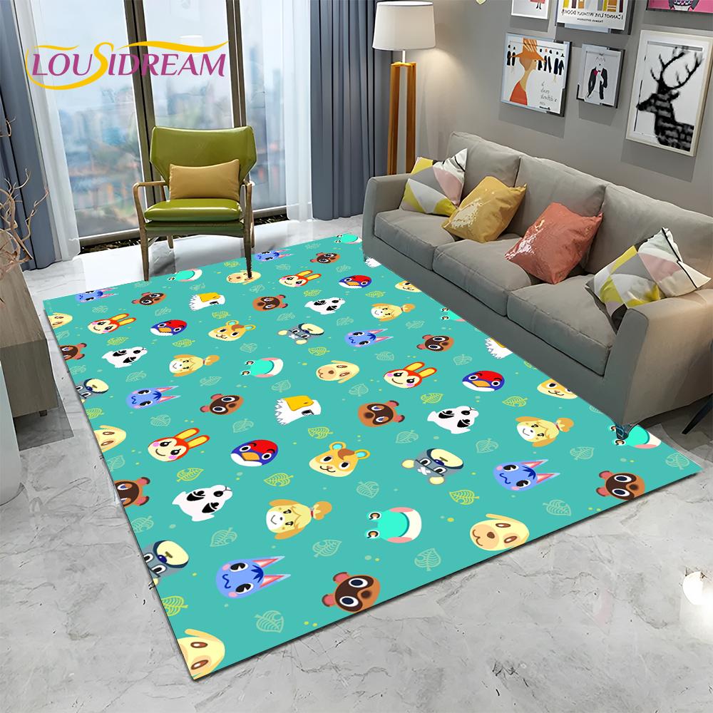 Cartoon Animal Crossing New Horizons Area Rug,Carpet Rug for Living Room Bedroom Sofa Doormat Decor,Kids Play Non-slip Floor Mat