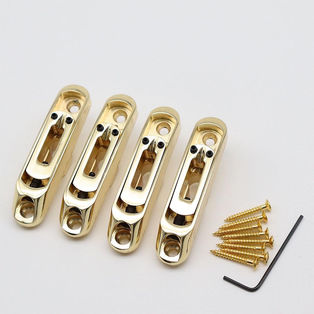 4 Pcs Heavy Duty Electric Guitar Bridge Saddles For 4 String Guitar Parts