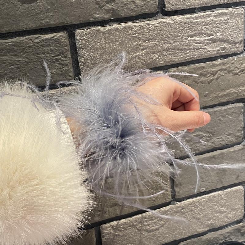 Dicke Straußenfeder-Manschetten für Damen Pelzige Pelzmanschetten Armstulpen Federmanschetten Fußkettchen Feder-Klatscharmbänder Klatschkreis