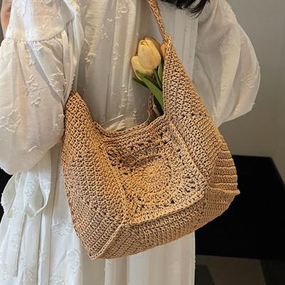 Fashion Woven Bag Women's New Large-capacity Seaside Vacation Beach Bag Woven Straw Tote Bag for Women