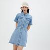 LAP Kurzarm Hemdkleid Mini Denim Kleid Ar2Do460