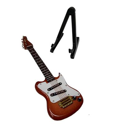 Gift Collection Mini Electric Guitar Ornaments Decorative Miniature Guitar Wooden Exquisite Miniature Musical Instruments