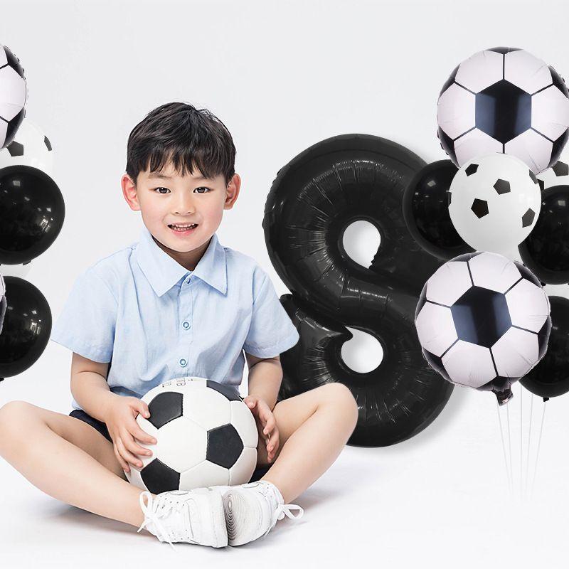 Football-themed Football Balloons - Set for Birthday Party Decoration Scene - Aluminum Film Balloon Set