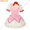 Anime Magical Girl Kaname Madoka Cosplay Kostüm Kawaii Lolita Party Karneval Rosa Kleid Kurze Perücke Idol Puella Magi Madoka