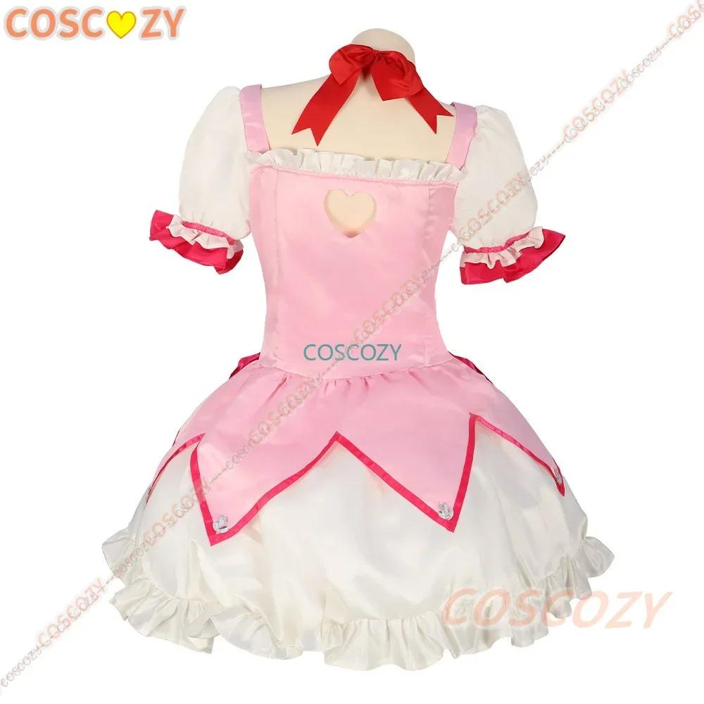 Anime Magical Girl Kaname Madoka Cosplay Kostüm Kawaii Lolita Party Karneval Rosa Kleid Kurze Perücke Idol Puella Magi Madoka