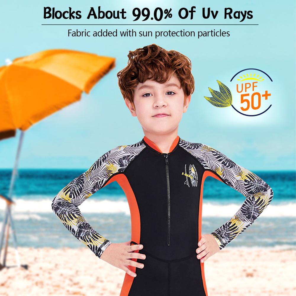 

Kid Wetsuit One Piece Swimsuit Sun Protective Quick Drying Anti Wear Anti Scratch Properties чёрный