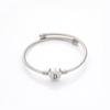 Stainless Steel Open Cuff Adjustable 26 Letters Heart Bracelet
