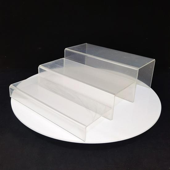 Klarer Acryl-Display-Ständer Rechteckiger Tisch-Display-Ständer Wiederverwendbare Dessert-Ständer Sammlerstück-Regal für Cupcakes Schmuck Kosmetik Mehrstufiger Display
