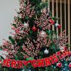 1Pc Christmas Decoration White Snow Red Berries Stems Artificial Bouquet Xmas Tree Ornament Home Decor New Year 2025 Accessories