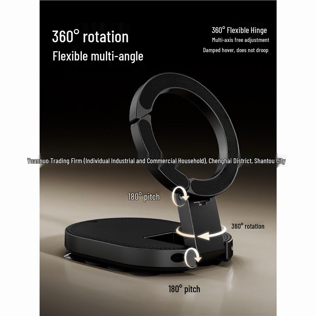 Compact Three-in-One Magnetic Phone Holder: Foldable, Rotatable, Super Stable Suction Mount
