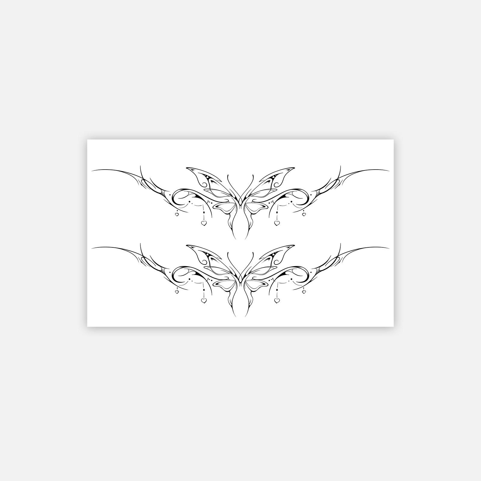 Butterfly Bramble Wings Tattoo Sticker Waterproof Lasting Spice Girl Premium Sense Waist Belly Sexy Christmas 18*11