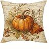 Retro Fall Harvest Pillowcases: Pumpkin and Maple Leaf Designs,Sofa cushion cover, home room decoration