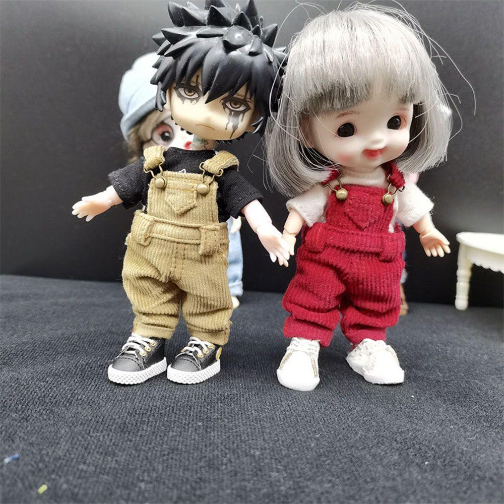 Fashion Gift Toys For 1/12Bjd Doll Clothes Fashion Overalls Denim Pants Obitsu11 Doll Accessories