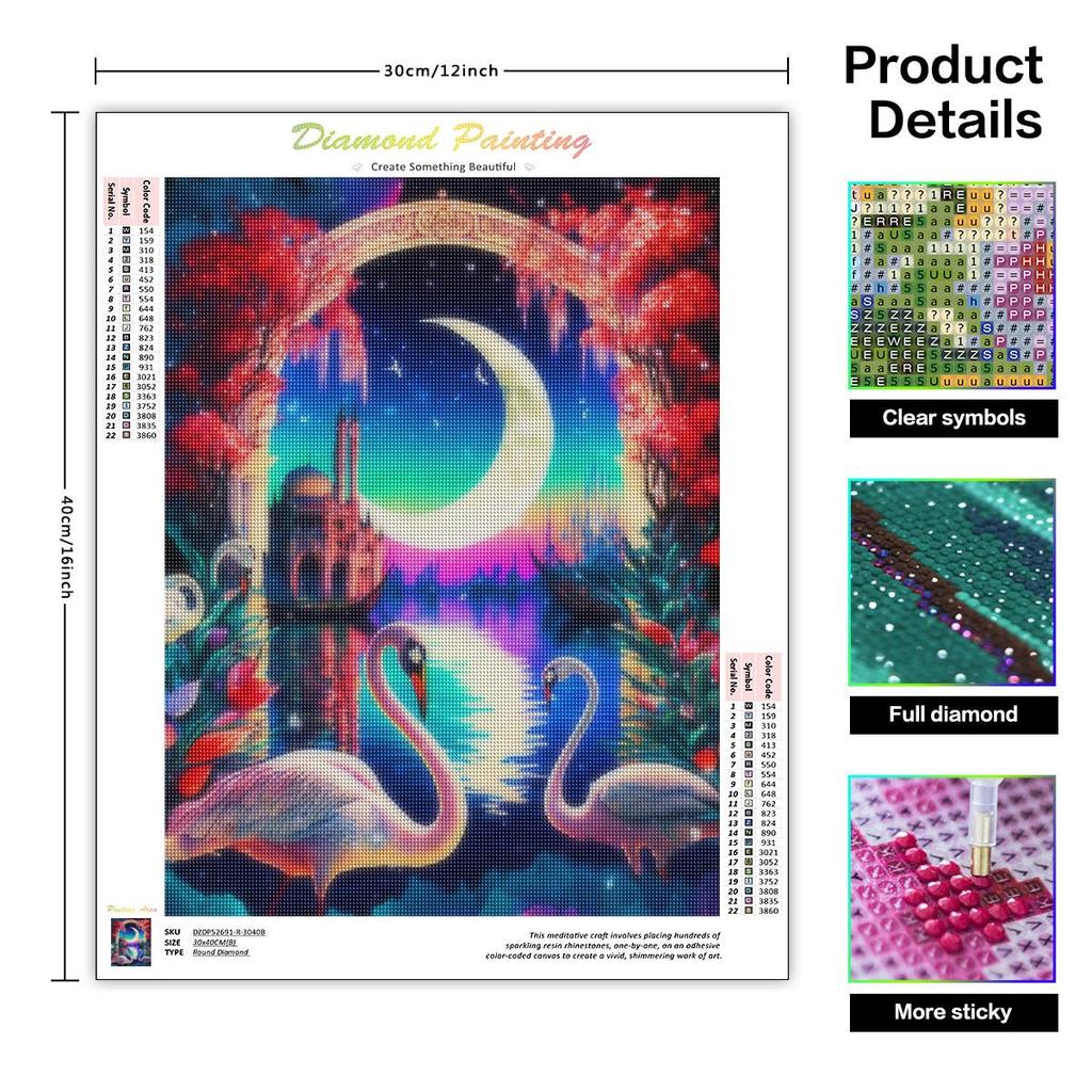 Full Round Diamond Painting Swan 5D DIY Art Kit Diamond Embroidery Mosaic Animal Home Decoration 30x40cm/12x16inch