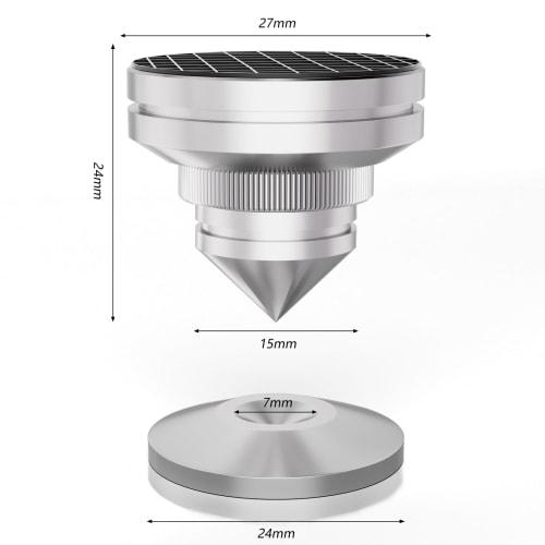 Preffair 4-Piece Speaker Insulator Spike Base, Speaker Board, and Speaker Stand Set with Double-Sided Tape, Improves Audio Quality, Anti-Vibration, an