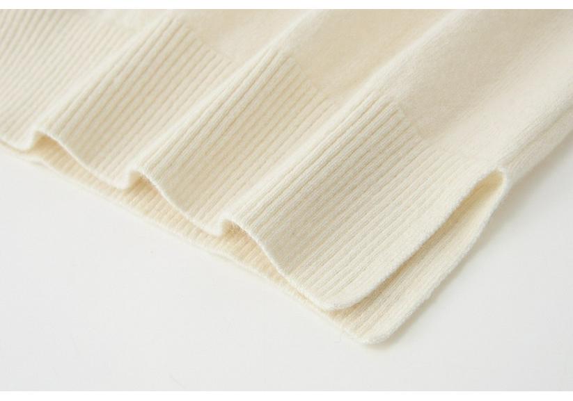 Women's Urban Style Pure Cashmere Slim-Fit Winter Knit Sweater with Half-High Neck