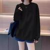 2024 Trendy Oversized Solid Color Hooded Sweatshirt for Women - Spring/Autumn Korean Style Loose Fit