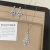 Zircon Star Christmas Tree Necklace and Earring Set – Elegant Winter Jewelry for Women