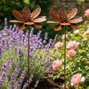 Roestige Bloementuinpaal IJzeren Bloementuin Kunstpaal Buitenbloem Decoratie voor Achtertuin Gazon Planter Bloembed