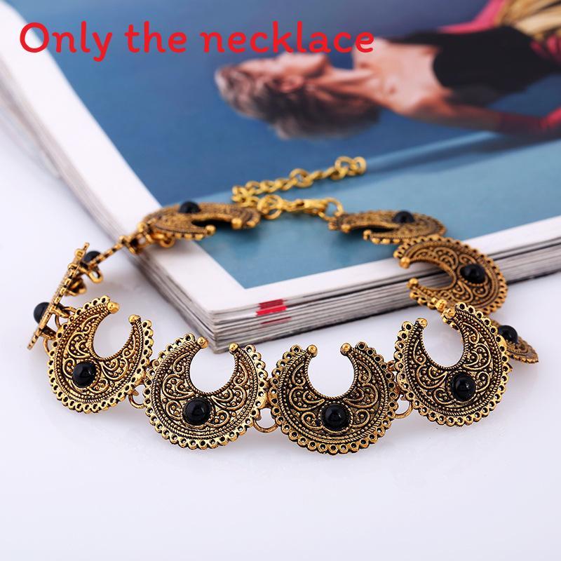 Bohemian Style Necklace Alloy Geometric Artificial Turquoise Jewelry For Casual And Gift Use