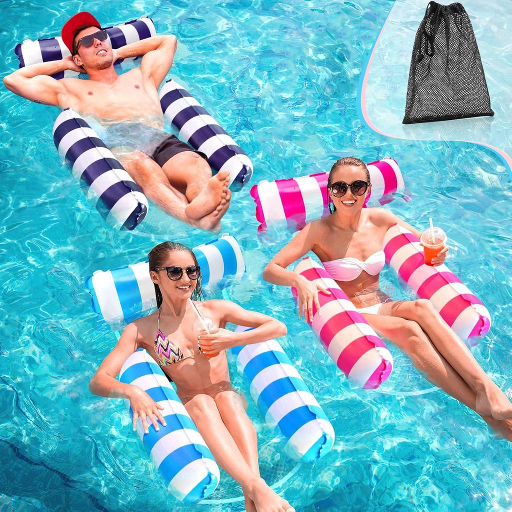 Cross-Border Inflatable Water Bed: New Striped Float & Hammock Lounge Chair for Water Sports