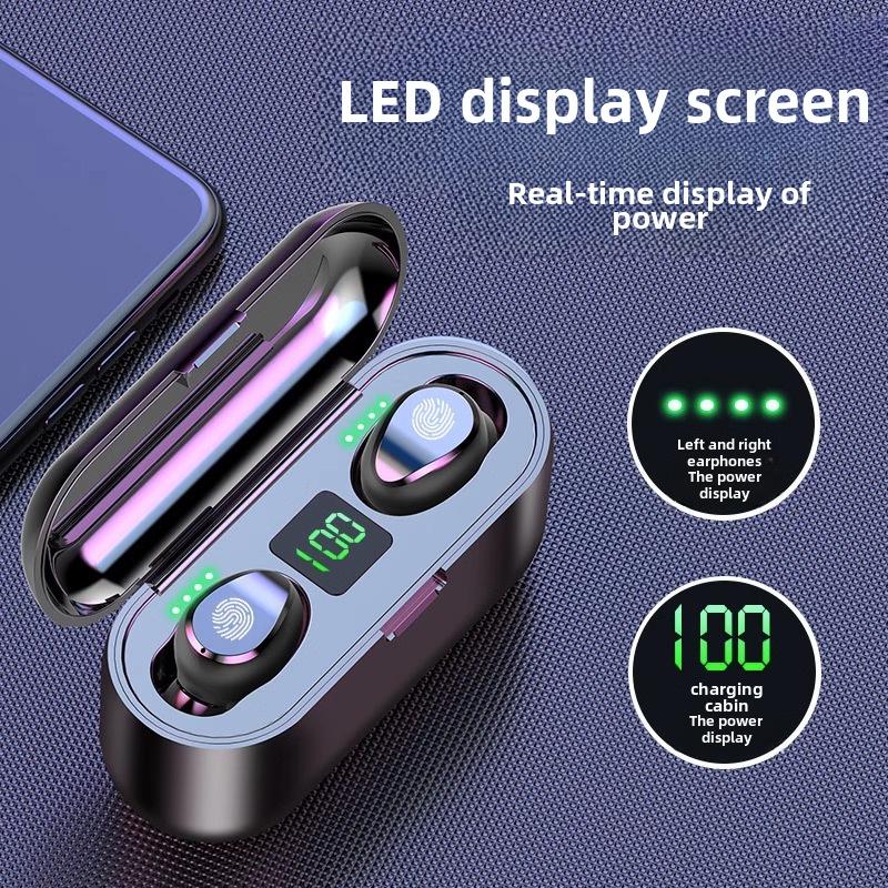 Auriculares Inalámbricos Bluetooth F9 con Reducción de Ruido: Diseño dual in-ear para deportes, música, juegos y rendimiento de baja latencia